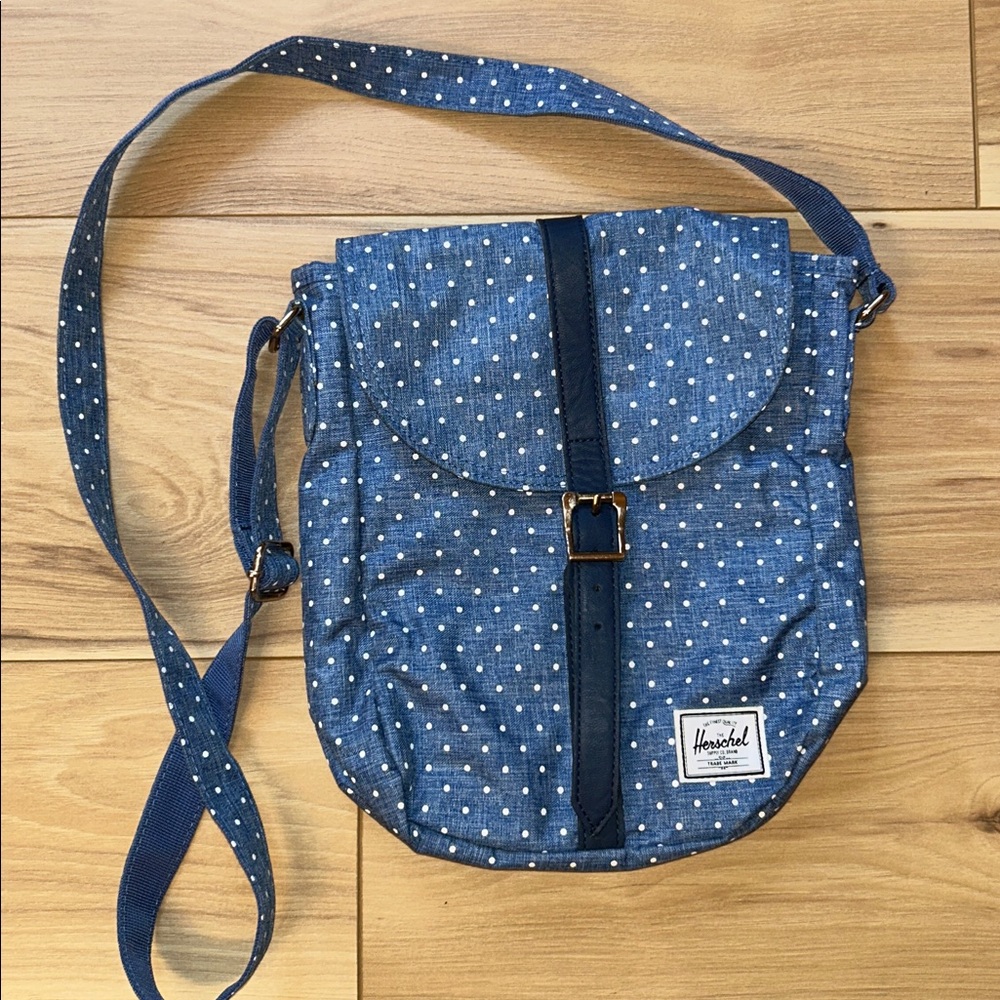 Herschel Blue Polka Dot Crossbody Bag